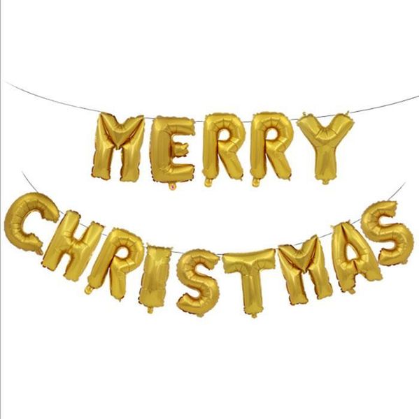 

new arrival 16inch "merry christmas" christmas balloons thick chrome metallic colors inflatable air balls globos new year party de