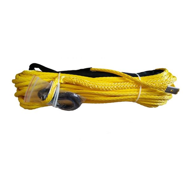 

12mm x 28m synthetic winch cable rope with hook for atv/utv towing ropes