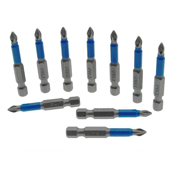 

10pcs/set 50mm anti slip screwdriver bits magnetic single head ph1 s2 steel electric tool bit 1/4" (6.35mm) hex shank