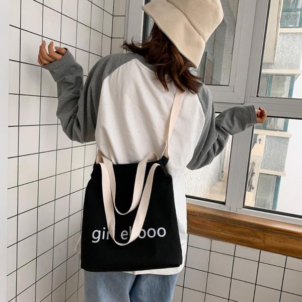 

summer canvas 2020 handbag large capacity casual letter shoulder bag korean crossbody bags for women bolso mujer