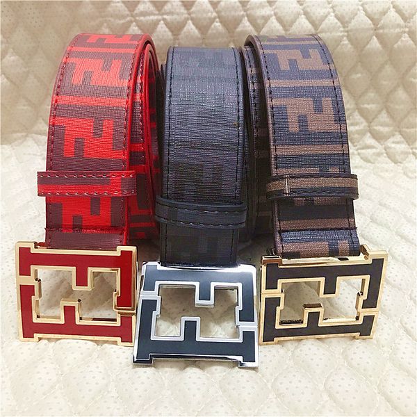 

metal big buckle multicolor belt luxury s designer s large letter print belts for mens women q6 fendi jeans girdle waist belt, Black;brown