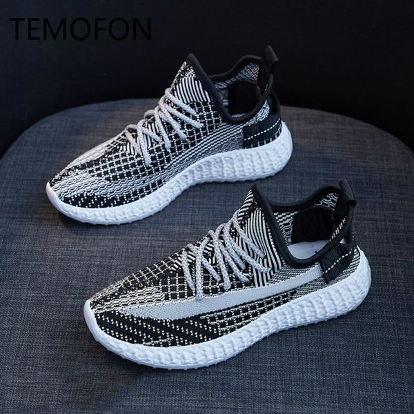 

temofon воздухопроницаемой сеткой свободного покроя кроссовки спортивные 2020 весна лето зашнуровать женская обувь классический удобную женс, Black