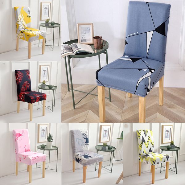 

stretch leaf plaid printing spandex chair cover multi-functional elastic anti-dirty seat covers for dinning room office wedding