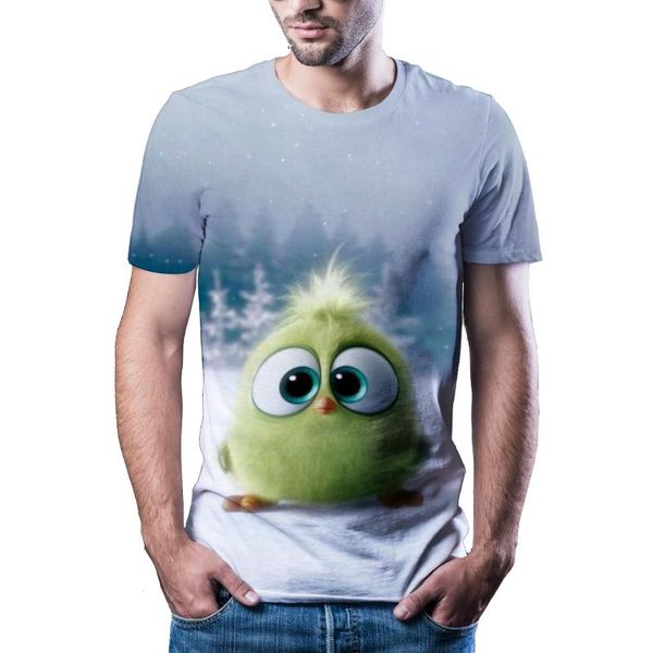 

est 3d animation t-shirt, street casual t-shirt, 3d fashion harajuku short sleeve leisure sports t-shirt, White;black