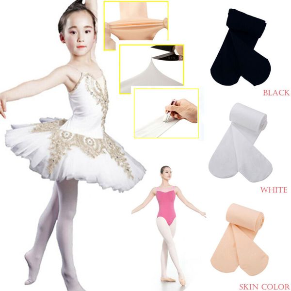 

pudcoco 2019 velvet dance stockings white kids girls tights nylon ballet dance high elastic pantyhose for kids & adults