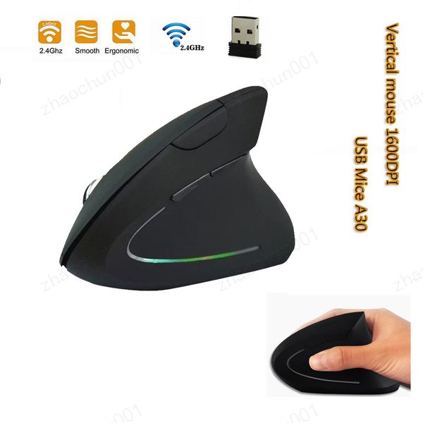 

brand mouse durable 6 buttons wireless mouse 2.4ghz game ergonomic design vertical mouse 1600dpi usb mice a30