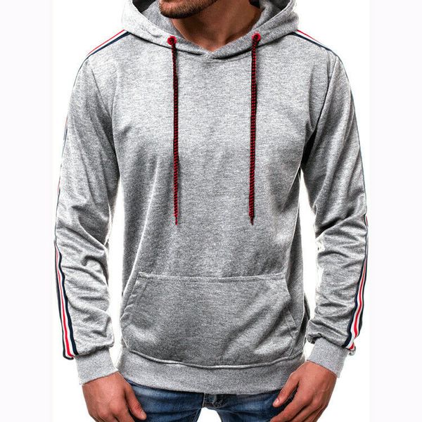 

men's autumn hoodie sweatshirt slim fit hooded sweatshirt fashion trend pure color outwear warm coat sudadera hombre con capucha, Black
