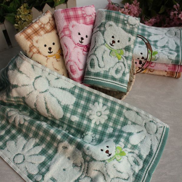 

cartoon bear bath towel cotton face towel strong water absorption compressed soft towels