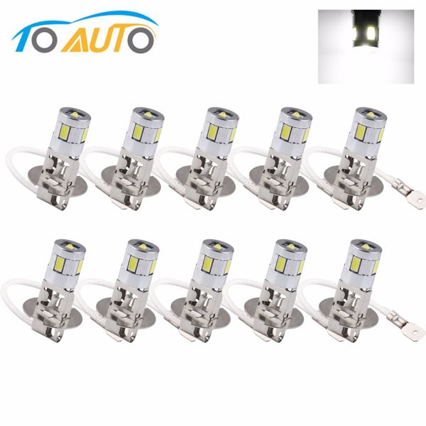 

10pcs h3 4 led car light led chips lamp 5630 smd auto car bulbs light source parking 12v 6000k head fog lamps