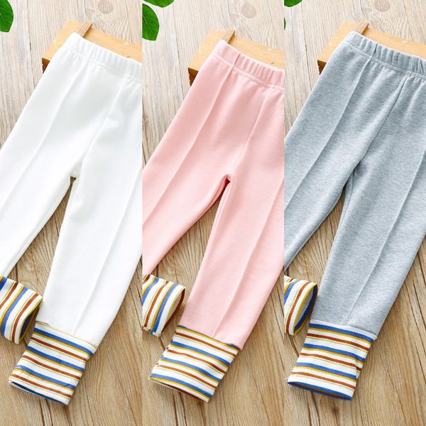 

girls 2020 tight trousers tight pants pants children 2-3 years old striped leggings babies' western-style slim leggings, Blue