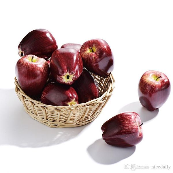 

10 pcs fake fruit home house kitchen decoration, artificial lifelike simulation red apple fruits display creative home decor teaching