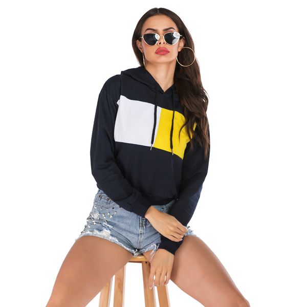 

hoodies women 2019 brand female long sleeve black color hooded sweatshirt hoodie tracksuit sweat coat casual sportswear yy6119