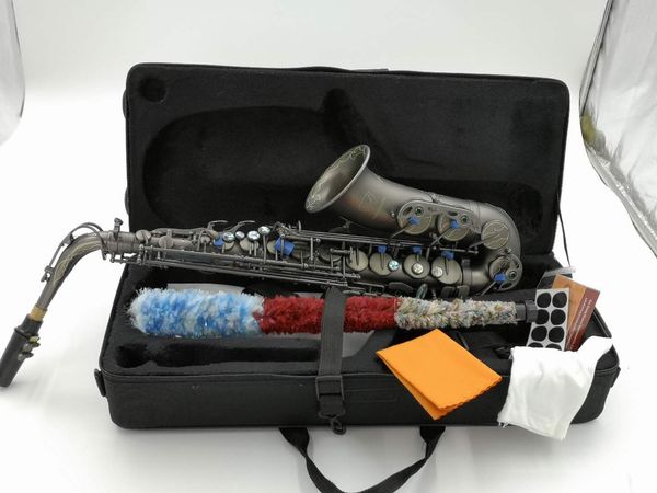 MARGEWATE MGL-322 Sassofono contralto in ottone di alta qualità Nichelato nero Marca Eb Tone E Flat Strumenti musicali con custodia Spedizione gratuita