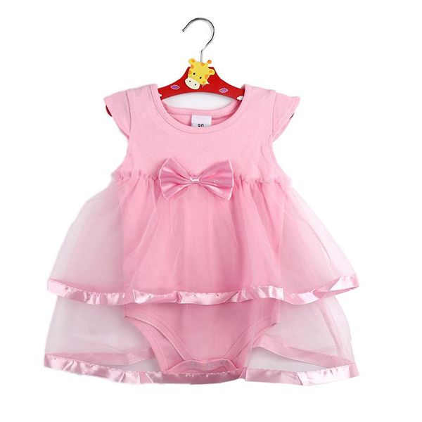 

baby girl lovely sweet sleeveless mesh bowknot dress jumpsuits, Red;yellow
