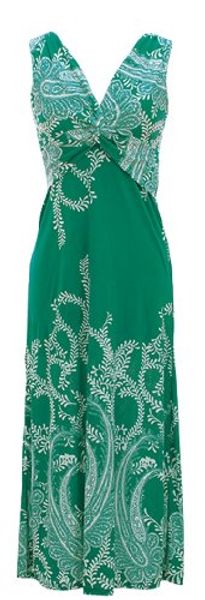 

peach couture womens paisley print smocked waist surplice bodice tank maxi dress, Black;gray