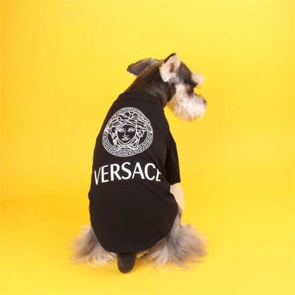 

3 colors letter pets shirts summer elastic breathable pet t-shirt trendy printed design schnauzer costumes apparel