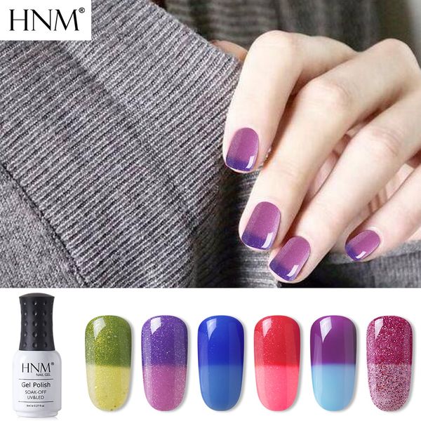 

hnm 8ml temperature change color gel nail polish soak off lucky chameleon thermo lacquer long lasting art uv manicure varnish, Red;pink