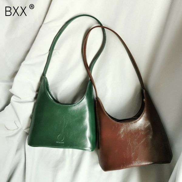 

bxx] solid color pu leather shoulder bags for women 2020 handbags travel bag lady fashion bags hj388
