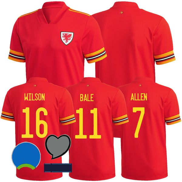 

20 21 Wales Soccer Jerseys JAMES 2020 Wales Home BALE Football Shirt RAMSEY Mens Uniform Kids Kit VOKES ALLEN B.DAVIES Soccer Shirt
