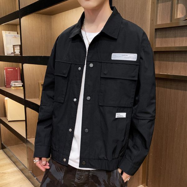 

2019 spring new style men's coat korean-style trend handsome versatile students spring and autumn casual popular brand tooling j, Black;brown