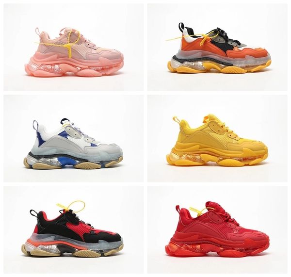 

2019 fashion designer paris 17fw triple s sneakers for men women black red white green pink casual dad shoes tennis increasing shoe 36-45