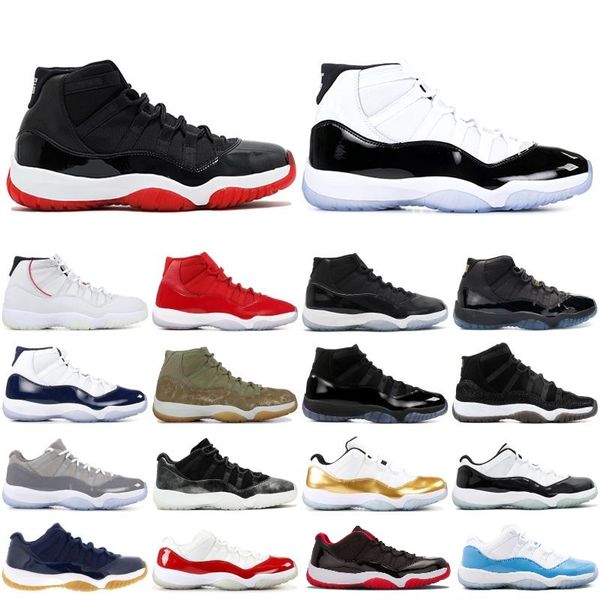 

with box 11 low high le blue bred closing ceremony navy gum basketball shoes men 11s unc cherry red emerald j11 sneakers