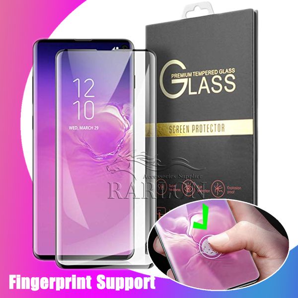 

for samsung s10 tempered glass 3d curved case friendly screen protector film for galaxy s10 plus note 10 9 huawei p30 pro lg g8 with packing