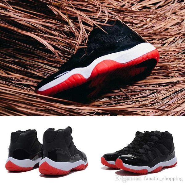 

bred 11 men basketball shoes 11s varsity red black white athletic trainer sports sneakers 36-47