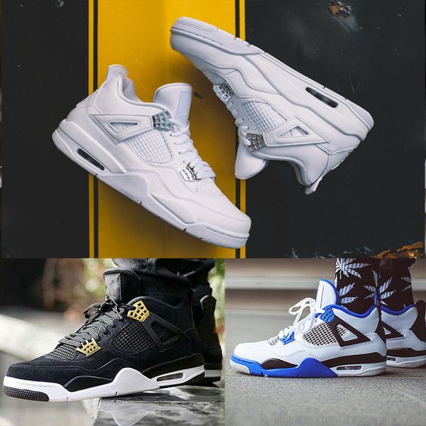 

4 4s basketball shoes , pure money royalty cement premium black bred fire red mens sports sneakers trainer discount drop shipping