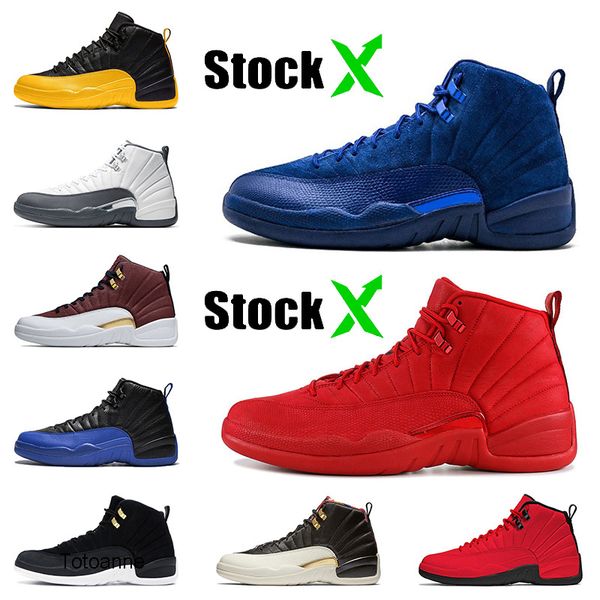 

luxury designer 12 12s stoc x mens basketball shoes gym red deep royal blue reverse taxi game royal 12 mens trainers sports sneakers