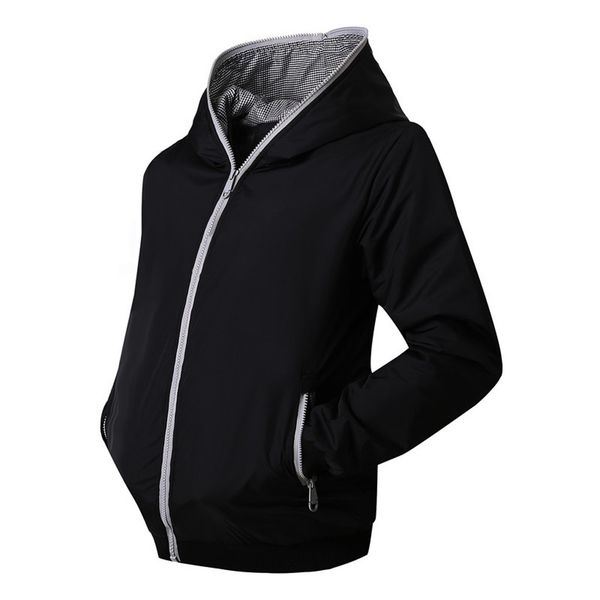

autumn coat men winter plush thermal jacket hooded casual solid coat men long sleeved sports jacket chaqueta hombre gh4, Black