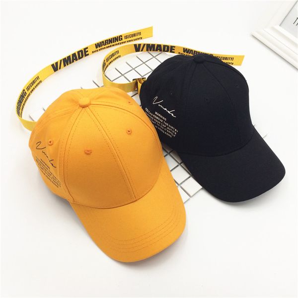 

ball caps english alphabet long tape harajuku style baseball hat couple personality wild shade sunshade peaked cap tide, Blue;gray