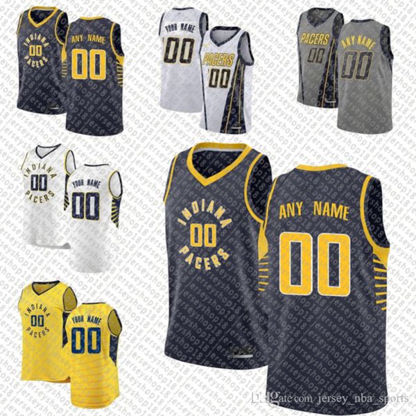 

custom indiana pacers men women kid name number jersey 00 anthony 4 oladipo 31 miller 33 turner nba basketball jerseys golden white, Black;red