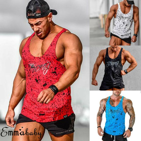 

sports fitness men vest muscle sleeveless tank tee bodybuilding sport vests