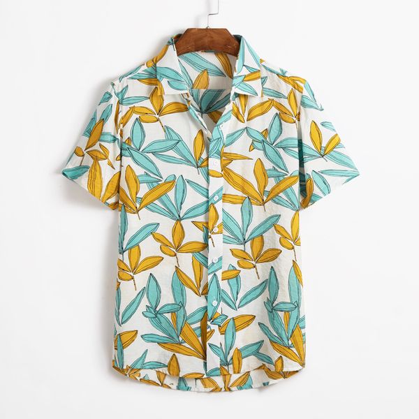 

casual hawaiian mens shirt camisa short sleeve shirt men lump chest button round hem loose male blouse camisa masculina, White;black