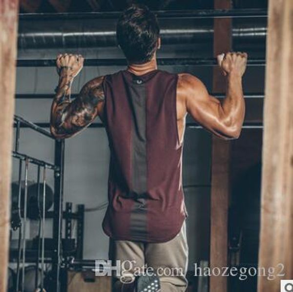 

new mens cotton tank tops спортивные клубы фитнес бодибилдинг без рукавов рубашки тренировки строчка цвета лета вскользь сыпучие жилет одежд, White;black