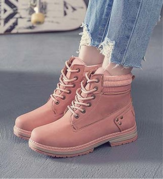 

fashion designer women boots star trail lace-up ankle boots with heavy-duty soles leisure lady boots y75, Black