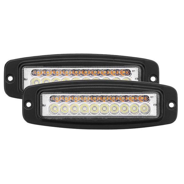 

2x 7 inch dual-color 100w led work light bar flush mount flood driving fog lamp
