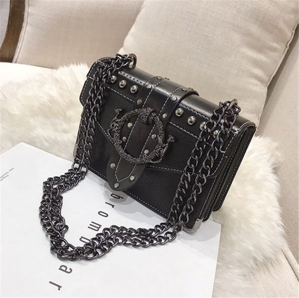 

chain small bag new retro rivet shoulder bag square bags versatile cross body ph-cfy20060818