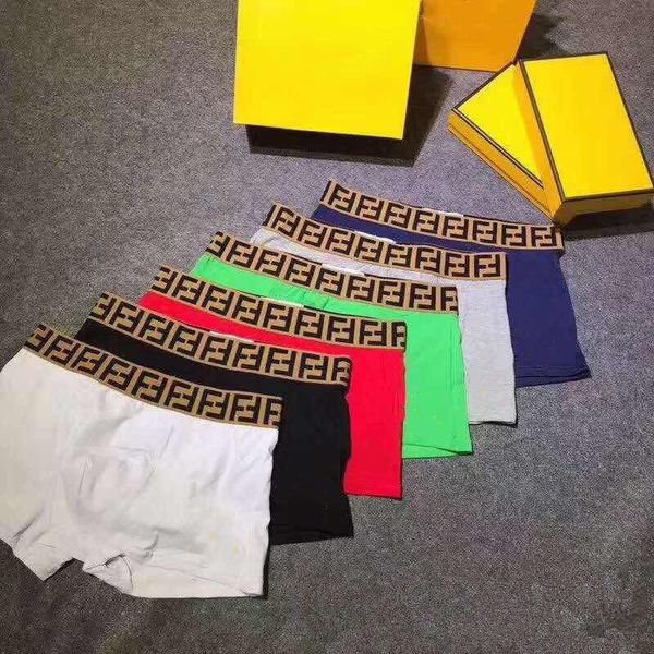 

6 colors brand letter printing men thin underwear male boxers pure cotton breathable underpants mens casual boxers, Black;white