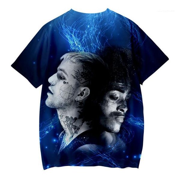 

tshirts xxxtentacion round neck short sleeve mens striped colorful fashion mens tees lilpeep print designer mens, White;black