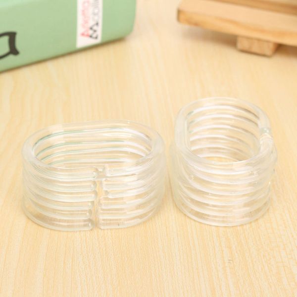 

12 pcs new plastic clear c type bathroom shower curtain liner hook hooks rings