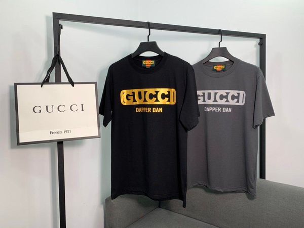 

2020 итальянская ранняя весна и лето последняя мода письмо печати повседневная высококачественная хлопчатобумажная футболка мужчины и женщин, White;black