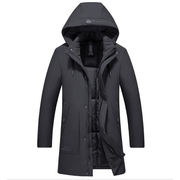 

2019 winter jacket coat men hat detachable warm coat causal parkas cotton padded winter jacket men clothing, Black