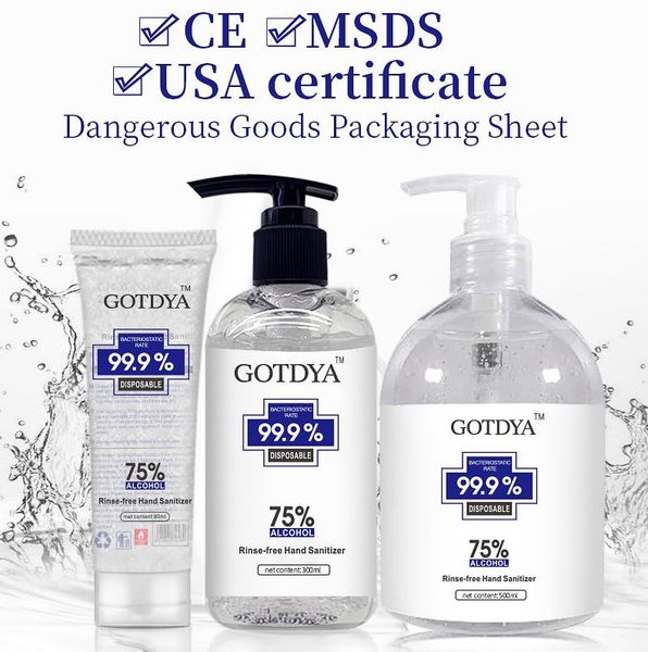 

the latest 500ml, 300ml and 80ml have ce and msds and american certificate of disposable hand sanitizer gel, ups ing