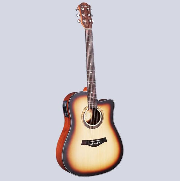 

красивые 41-дюймовый народная акустическая гитара электрическая коробка тип ель sapele деревянный новичок отсутствует угол среднего ценового