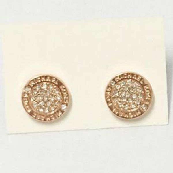 

brand new Studded MK letter stud earrings m series diamond round shaped earrings alloy high polished