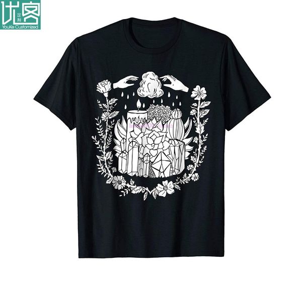 

brand men shirt crystals and succulents witchy shirt, White;black