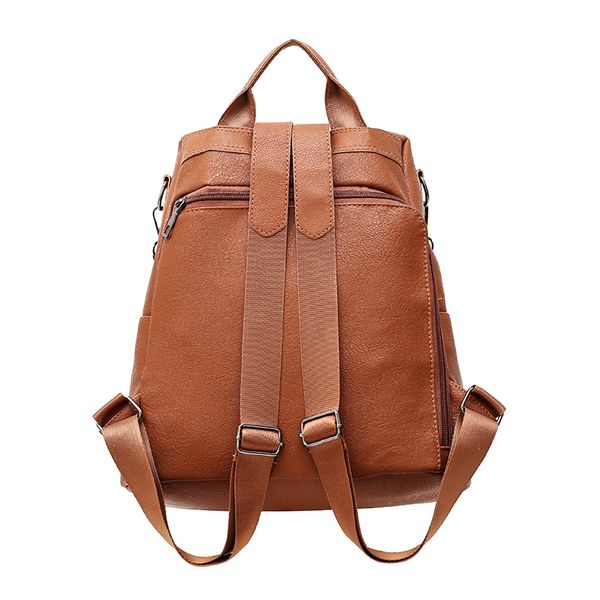 

women anti-theft backpack classic pu leather solid color backpack canta fashion shoulder bag school bag for teenager travel bags