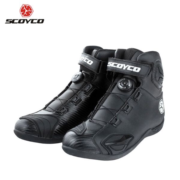 

scoyco motorcycle boots leather motocross boots touring moto riding shoes shell protection buckles mbt010